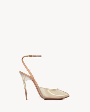 Saint Laurent Michelle Sandalen Aus Tpu One Sizend Satin-Crêpe - Natur