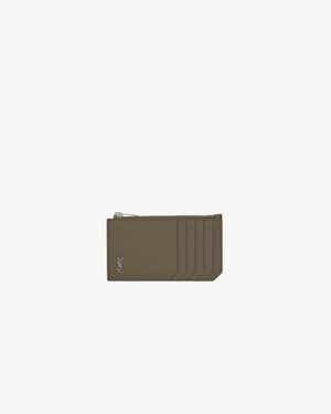 Saint Laurent Tiny Cassandre Fragments Zipped Card Case - Multicolour