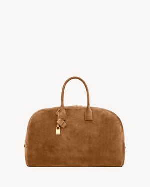 Saint Laurent Grand Bowling Sac Duffle En Suède - Marron