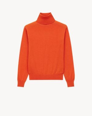 Saint Laurent Turtleneck Jumper - Orange