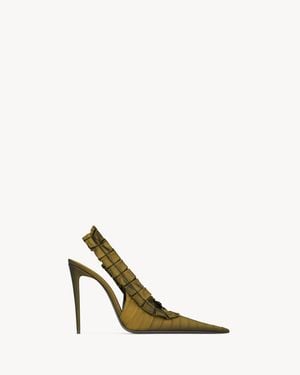 Saint Laurent Madeleine Slingback Pumps - White