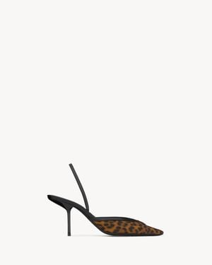 Saint Laurent Folie Slingback Court Shoes - Natural
