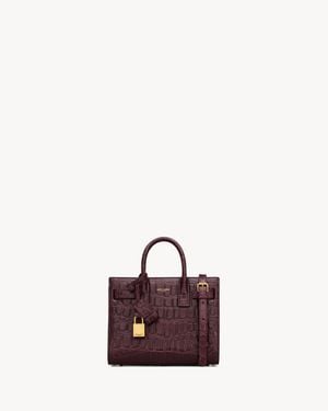 Saint Laurent Saint Laone Sizerent サック ド ジュール ナノ（クロコダイルエンボスマットレザー） - ピンク