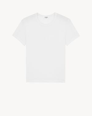 Saint Laurent Cotton Modal T-Shirt - White