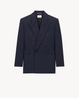 Saint Laurent Double-Breasted Jacket - Blue