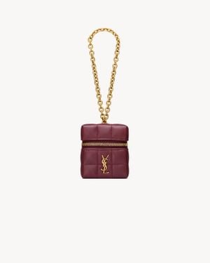 Saint Laurent Cube Mini Con Catena Cassandre Matelassé Carré - Bianco