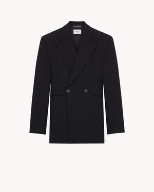 Saint Laurent Double-Breasted Jacket - Blue
