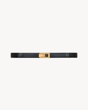 Saint Laurent Charniere Schnallengürtel Aus Gebürstetem Leder - Weiß