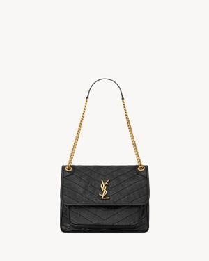 Saint Laurent Saint Laone Sizerent ニキ ミディアム（ヴィンテージレザー） - ホワイト