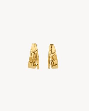 Saint Laurent Small Cassandre Earrings - White
