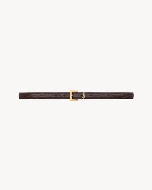 Saint Laurent Cassandre Thin Belt - Natural