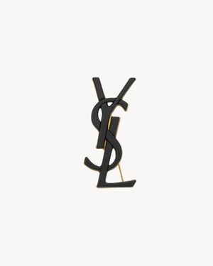 Saint Laurent Cassandre Brooch - White