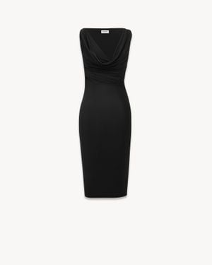 Saint Laurent カウルネックドレス（ニット） ブラック