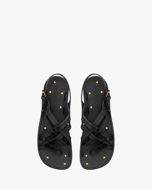メンズ Saint Laurent レザーサンダル | Lyst