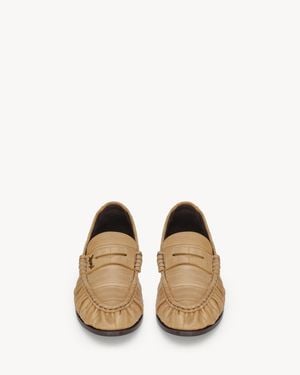 Saint Laurent Le Loafer Supple Mocassins En Cuir D'Anguille - Neutre