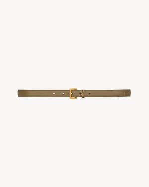 Saint Laurent Saint Laone Sizerent Cassandre Thin Belt - Natural