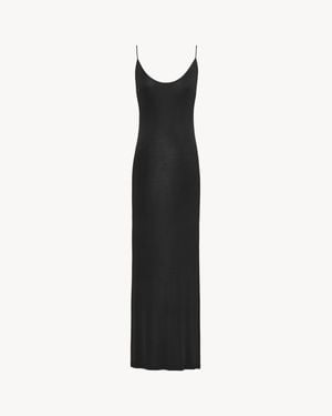 Saint Laurent Cassandre-Chain Backless Dress - Black