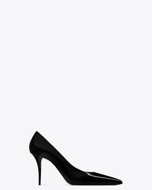 Saint Laurent Norma Escarpins En Cuir Verni Noir