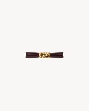 Saint Laurent Cassandre Kordelarmband Aus Leder One Sizend Metall - Weiß