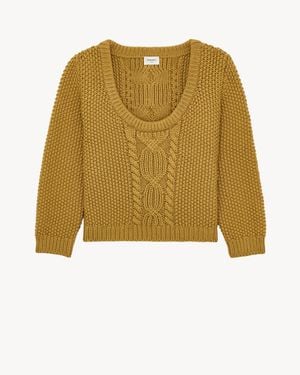 Saint Laurent Scoop-Neck Sweater - Yellow