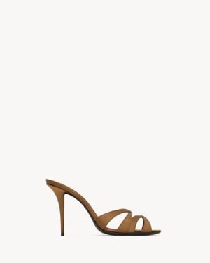 Saint Laurent Chandelle Mules - Natural
