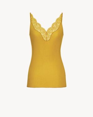 Saint Laurent Laced Tank Top - Yellow