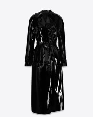 Saint Laurent Trench lungo in latex - Nero