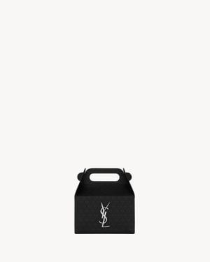 Saint Laurent テイクアウェイ ボックス（モノグラムエンボスレザー） ブラック