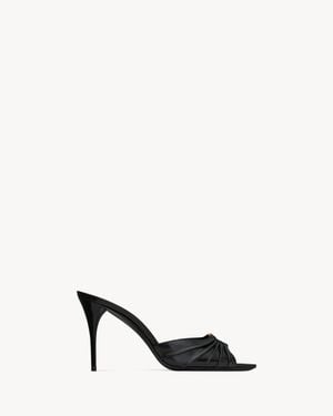 Saint Laurent Babylone 90 Leather Mules - Black