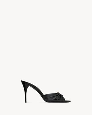 Saint Laurent Babylone 90 Leather Mules - Black