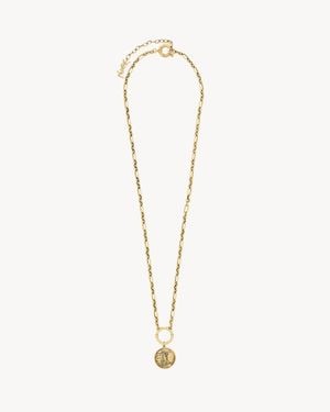 Saint Laurent Cassandre Medallion Necklace - Natural