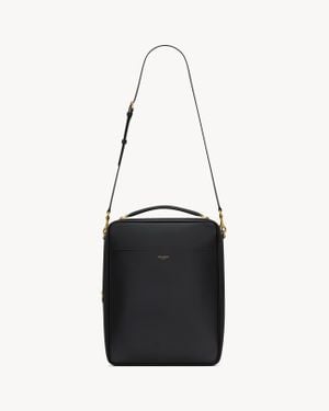 Saint Laurent Grand Étui En Cuir Lisse Noir