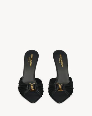 Saint Laurent Babylone 90 Leather Mules - Black