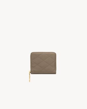 Saint Laurent Cassandre Bijou Compact Wallet - Natural