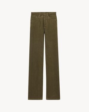 Saint Laurent Clyde-Hose Aus Cord Grün