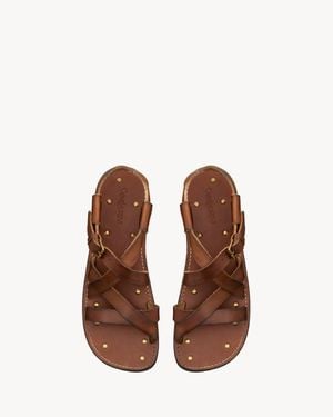 メンズ Saint Laurent レザーサンダル | Lyst
