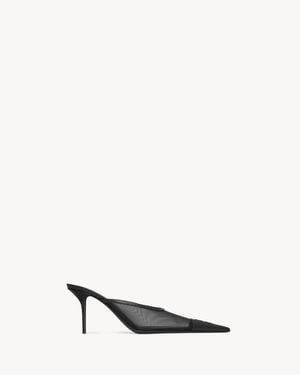 Saint Laurent Renée Mules En Résille - Neutre