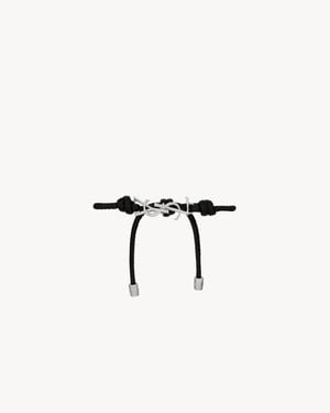 Saint Laurent Bracelet Cassandre En Cordon En Cuir - Multicolore