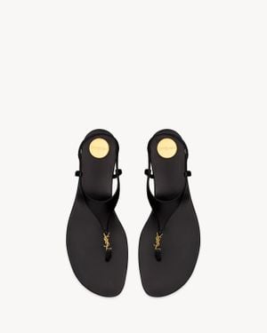 Saint Laurent カサンドラ ウェッジサンダル（スムースレザー