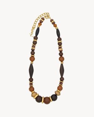 Saint Laurent Collana Oversize - Marrone