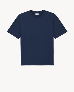 Saint Laurent Cassandre Oversized T-Shirt - Blue