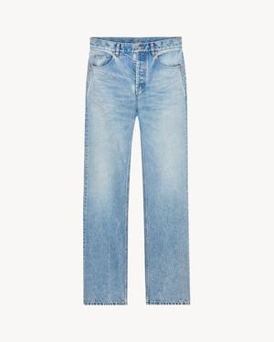 Saint Laurent Baggy Mid Rise Jeans - Blue