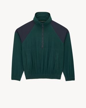 Saint Laurent Cassandre Half-Zip Jacket - Green