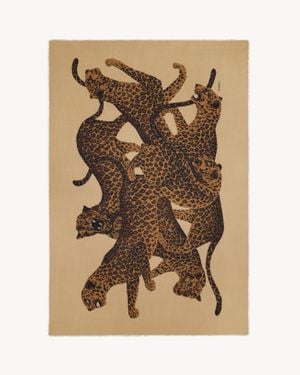 Saint Laurent Leopard Stole - Metallic