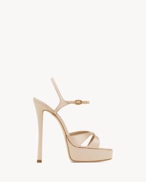 Saint Laurent Debbie Platform Sandals - Natural