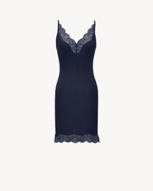 Saint Laurent Laced Slip Dress - Blue
