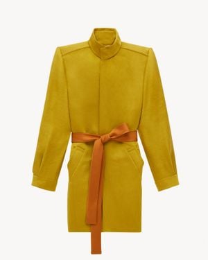 Saint Laurent Belted Coat - Yellow