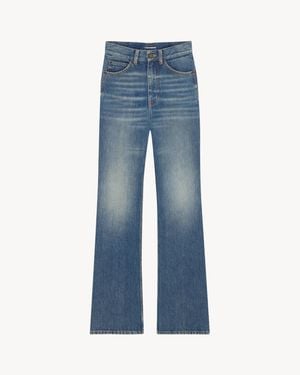 Saint Laurent Clyde High-Rise Straight Jeans - Blue