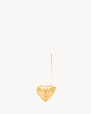 Saint Laurent Evening Mini Heart Minaudière - White