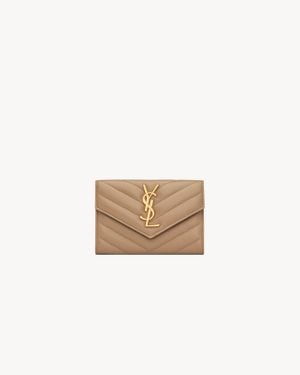 Saint Laurent Cassandre Wallet - White